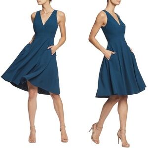 NWT Dress the Population Catalina V Neckline Fit and Flare Midi Dress Sz. XL